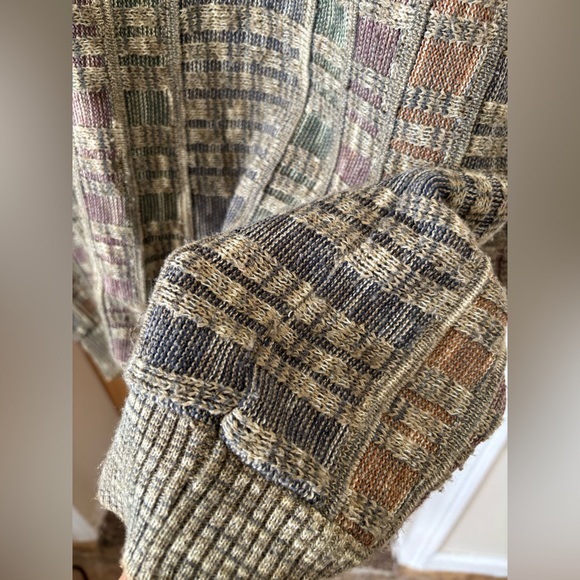 VTG Iconic Cotton Traders Mens Coogi Style 90’s Textured Multicolored Sweater,XL - Picture 3 of 16